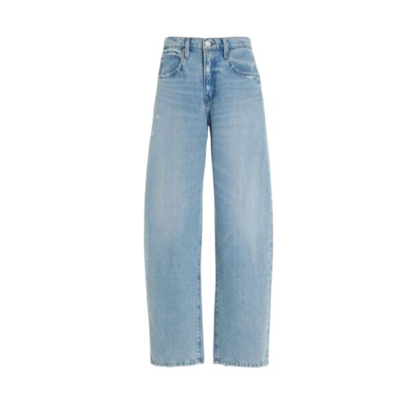 Frame Le Low Baggy Wide Leg Jeans Womens 32 Blue Relaxed Fit Button Fly Y2K Boho - Picture 1 of 14